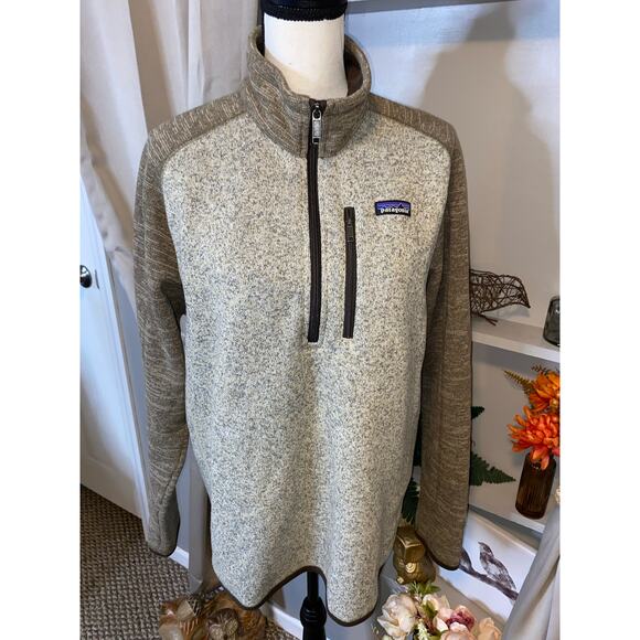 Patagonia Men’s Large Brown Long Sleeve Quarter Zip Sweater GUC Work Wear Top - Picture 10 of 12